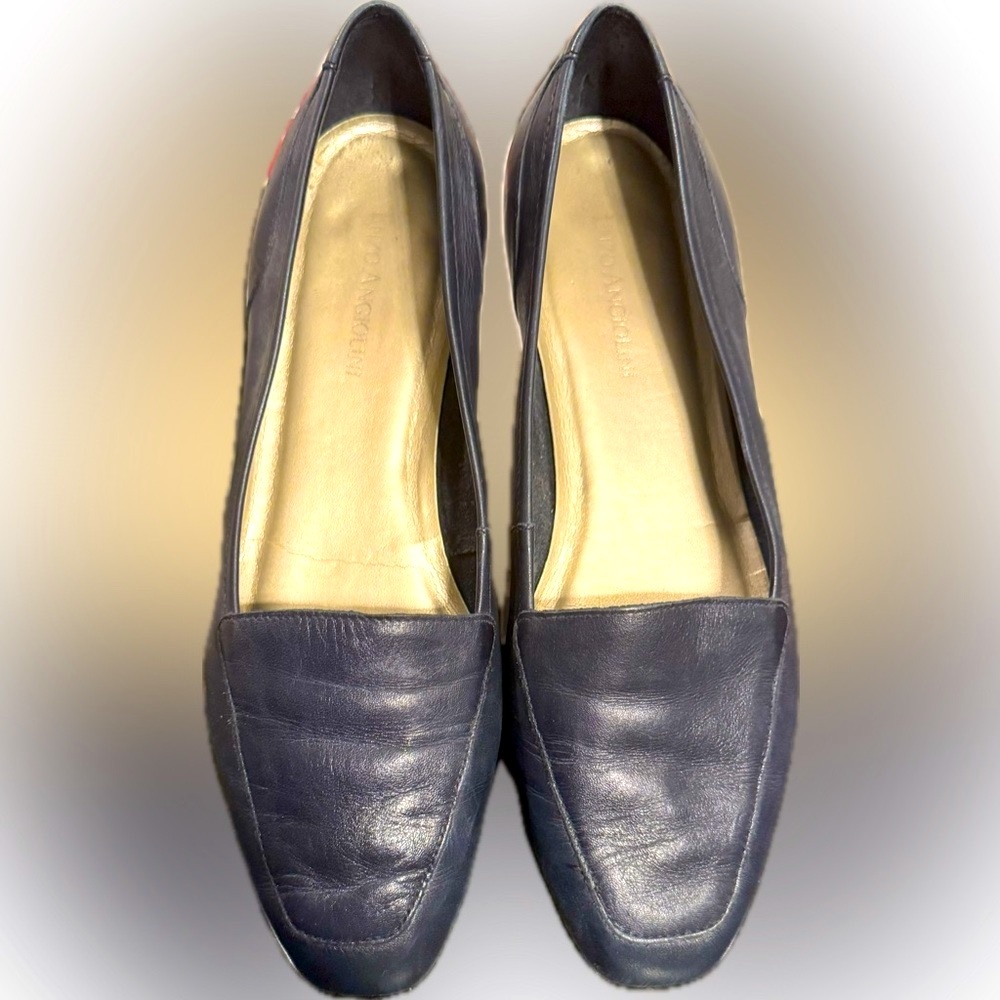 ENZO ANGOLINI NAVY BLUE Flat Soft Leather casual all season Size 7.5 Good cond - Picture 2 of 4